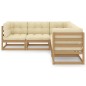 vidaXL Set Divani da Giardino 5 pz con Cuscini Legno Massello di Pino vidaXL Set Divani da Giardino 5 pz con Cuscini Legno Massello di Pino