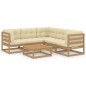 vidaXL Set Divani da Giardino 6 pz con Cuscini Legno Massello di Pino vidaXL Set Divani da Giardino 6 pz con Cuscini Legno Massello di Pino