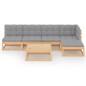 vidaXL Set Divani da Giardino 6 pz con Cuscini Legno Massello di Pino vidaXL Set Divani da Giardino 6 pz con Cuscini Legno Massello di Pino