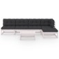vidaXL Set Divani da Giardino 6 pz con Cuscini Legno Massello di Pino vidaXL Set Divani da Giardino 6 pz con Cuscini Legno Massello di Pino