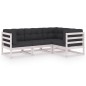 vidaXL Set Divani da Giardino 4 pz con Cuscini Legno Massello Pino vidaXL Set Divani da Giardino 4 pz con Cuscini Legno Massello Pino