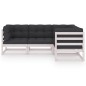 vidaXL Set Divani da Giardino 4 pz con Cuscini Legno Massello Pino vidaXL Set Divani da Giardino 4 pz con Cuscini Legno Massello Pino
