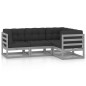 vidaXL Set Divani da Giardino 4 pz con Cuscini Legno Massello Pino vidaXL Set Divani da Giardino 4 pz con Cuscini Legno Massello Pino