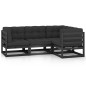 vidaXL Set Divani da Giardino 4 pz con Cuscini Legno Massello Pino vidaXL Set Divani da Giardino 4 pz con Cuscini Legno Massello Pino