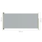 Tenda Laterale Retrattile per Patio 140x300 cm Grigia