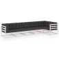 vidaXL Set Divani da Giardino 6 pz con Cuscini Legno Massello di Pino vidaXL Set Divani da Giardino 6 pz con Cuscini Legno Massello di Pino