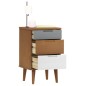 vidaXL Comodino Marrone MOLDE 40x35x65 cm in Legno Massello di Pino vidaXL Comodino Marrone MOLDE 40x35x65 cm in Legno Massello di Pino