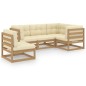 vidaXL Set Divani da Giardino 5 pz con Cuscini Legno Massello di Pino