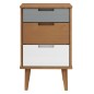 vidaXL Comodino Marrone MOLDE 40x35x65 cm in Legno Massello di Pino vidaXL Comodino Marrone MOLDE 40x35x65 cm in Legno Massello di Pino