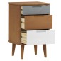 vidaXL Comodino Marrone MOLDE 40x35x65 cm in Legno Massello di Pino vidaXL Comodino Marrone MOLDE 40x35x65 cm in Legno Massello di Pino
