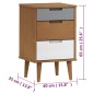 vidaXL Comodino Marrone MOLDE 40x35x65 cm in Legno Massello di Pino vidaXL Comodino Marrone MOLDE 40x35x65 cm in Legno Massello di Pino