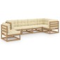 vidaXL Set Divani da Giardino 6 pz con Cuscini Legno Massello di Pino vidaXL Set Divani da Giardino 6 pz con Cuscini Legno Massello di Pino