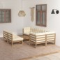 vidaXL Set Divani da Giardino 8 pz con Cuscini Legno Massello di Pino vidaXL Set Divani da Giardino 8 pz con Cuscini Legno Massello di Pino