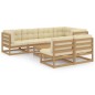 vidaXL Set Divani da Giardino 8 pz con Cuscini Legno Massello di Pino vidaXL Set Divani da Giardino 8 pz con Cuscini Legno Massello di Pino