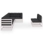 vidaXL Set Divani da Giardino 8 pz con Cuscini Legno Massello di Pino vidaXL Set Divani da Giardino 8 pz con Cuscini Legno Massello di Pino