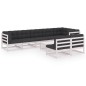 vidaXL Set Salotto Giardino 9 pz Cuscini Antracite Legno Massello Pino vidaXL Set Salotto Giardino 9 pz Cuscini Antracite Legno Massello Pino