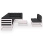 vidaXL Set Salotto Giardino 9 pz Cuscini Antracite Legno Massello Pino vidaXL Set Salotto Giardino 9 pz Cuscini Antracite Legno Massello Pino
