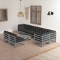vidaXL Set Divani da Giardino 9 pz con Cuscini Legno Massello di Pino vidaXL Set Divani da Giardino 9 pz con Cuscini Legno Massello di Pino