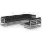 vidaXL Set Divani da Giardino 9 pz con Cuscini Legno Massello di Pino vidaXL Set Divani da Giardino 9 pz con Cuscini Legno Massello di Pino