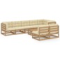 vidaXL Set Salotto Giardino 9 pz con Cuscini in Legno Massello di Pino vidaXL Set Salotto Giardino 9 pz con Cuscini in Legno Massello di Pino