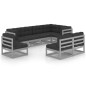 vidaXL Set Divani da Giardino 8 pz con Cuscini Legno Massello di Pino vidaXL Set Divani da Giardino 8 pz con Cuscini Legno Massello di Pino