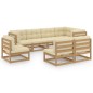 vidaXL Set Salotto Giardino 8 pz con Cuscini in Legno Massello di Pino vidaXL Set Salotto Giardino 8 pz con Cuscini in Legno Massello di Pino
