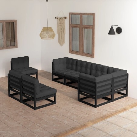 vidaXL Set Divani da Giardino 8 pz con Cuscini Legno Massello di Pino