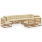 vidaXL Set Divani da Giardino 10 pz con Cuscini Legno Massello di Pino vidaXL Set Divani da Giardino 10 pz con Cuscini Legno Massello di Pino