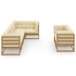 vidaXL Set Divani da Giardino 7 pz con Cuscini Legno Massello di Pino vidaXL Set Divani da Giardino 7 pz con Cuscini Legno Massello di Pino