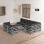 vidaXL Set Divani da Giardino 8 pz con Cuscini Legno Massello Pino vidaXL Set Divani da Giardino 8 pz con Cuscini Legno Massello Pino
