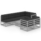 vidaXL Set Divani da Giardino 8 pz con Cuscini Legno Massello Pino vidaXL Set Divani da Giardino 8 pz con Cuscini Legno Massello Pino