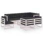 vidaXL Set Divani da Giardino 9 pz con Cuscini Legno Massello di Pino vidaXL Set Divani da Giardino 9 pz con Cuscini Legno Massello di Pino