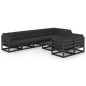 vidaXL Set Salotto Giardino 9 pz Cuscini Antracite Legno Massello Pino vidaXL Set Salotto Giardino 9 pz Cuscini Antracite Legno Massello Pino