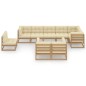 vidaXL Set Divani da Giardino 9 pz con Cuscini Legno Massello di Pino vidaXL Set Divani da Giardino 9 pz con Cuscini Legno Massello di Pino