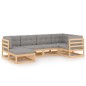 vidaXL Set Divani da Giardino 6 pz con Cuscini Legno Massello di Pino vidaXL Set Divani da Giardino 6 pz con Cuscini Legno Massello di Pino