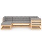 vidaXL Set Divani da Giardino 6 pz con Cuscini Legno Massello di Pino vidaXL Set Divani da Giardino 6 pz con Cuscini Legno Massello di Pino