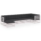 vidaXL Set Salotto Giardino 7 pz Cuscini Antracite Legno Massello Pino vidaXL Set Salotto Giardino 7 pz Cuscini Antracite Legno Massello Pino