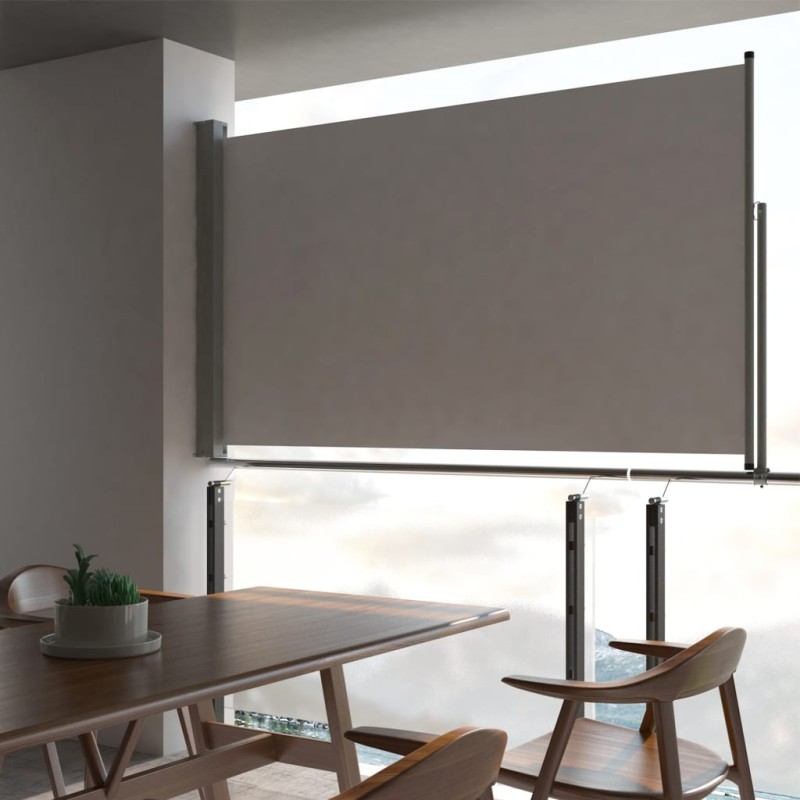Tenda da Sole Laterale Retrattile 140 x 300 cm Grigia Tenda da Sole Laterale Retrattile 140 x 300 cm Grigia