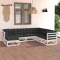 vidaXL Set Divani da Giardino 7 pz con Cuscini Legno Massello di Pino vidaXL Set Divani da Giardino 7 pz con Cuscini Legno Massello di Pino