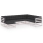 vidaXL Set Divani da Giardino 7 pz con Cuscini Legno Massello di Pino vidaXL Set Divani da Giardino 7 pz con Cuscini Legno Massello di Pino