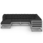 vidaXL Set Salotto Giardino 7 pz Cuscini Antracite Legno Massello Pino vidaXL Set Salotto Giardino 7 pz Cuscini Antracite Legno Massello Pino