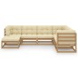 vidaXL Set Divani da Giardino 7 pz con Cuscini Legno Massello di Pino