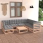 vidaXL Set Divani da Giardino 8 pz con Cuscini Legno Massello di Pino vidaXL Set Divani da Giardino 8 pz con Cuscini Legno Massello di Pino