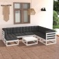 vidaXL Set Divani da Giardino 8 pz con Cuscini Legno Massello di Pino vidaXL Set Divani da Giardino 8 pz con Cuscini Legno Massello di Pino