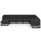 vidaXL Set Salotto Giardino 8 pz Cuscini Antracite Legno Massello Pino vidaXL Set Salotto Giardino 8 pz Cuscini Antracite Legno Massello Pino