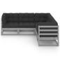 vidaXL Set Divani da Giardino 5 pz con Cuscini Legno Massello di Pino vidaXL Set Divani da Giardino 5 pz con Cuscini Legno Massello di Pino