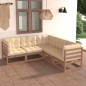 vidaXL Set Divani Giardino 5 pz con Cuscini in Legno Massello di Pino