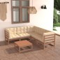 vidaXL Set Divani Giardino 6 pz con Cuscini in Legno Massello di Pino vidaXL Set Divani Giardino 6 pz con Cuscini in Legno Massello di Pino
