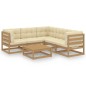 vidaXL Set Divani Giardino 6 pz con Cuscini in Legno Massello di Pino vidaXL Set Divani Giardino 6 pz con Cuscini in Legno Massello di Pino
