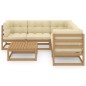 vidaXL Set Divani Giardino 6 pz con Cuscini in Legno Massello di Pino vidaXL Set Divani Giardino 6 pz con Cuscini in Legno Massello di Pino